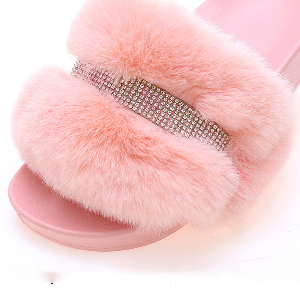 Hairy  Non-slip Warmth Beach Slippers for girls