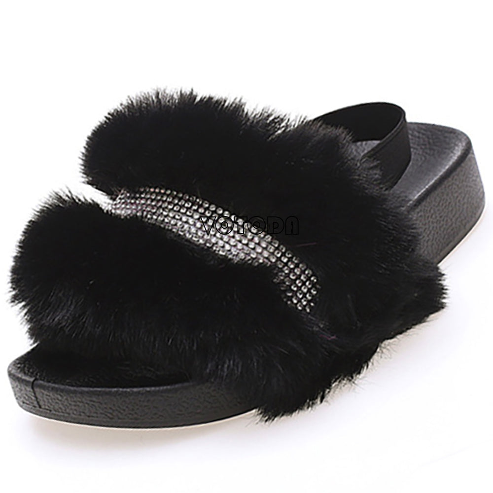 Hairy  Non-slip Warmth Beach Slippers for girls