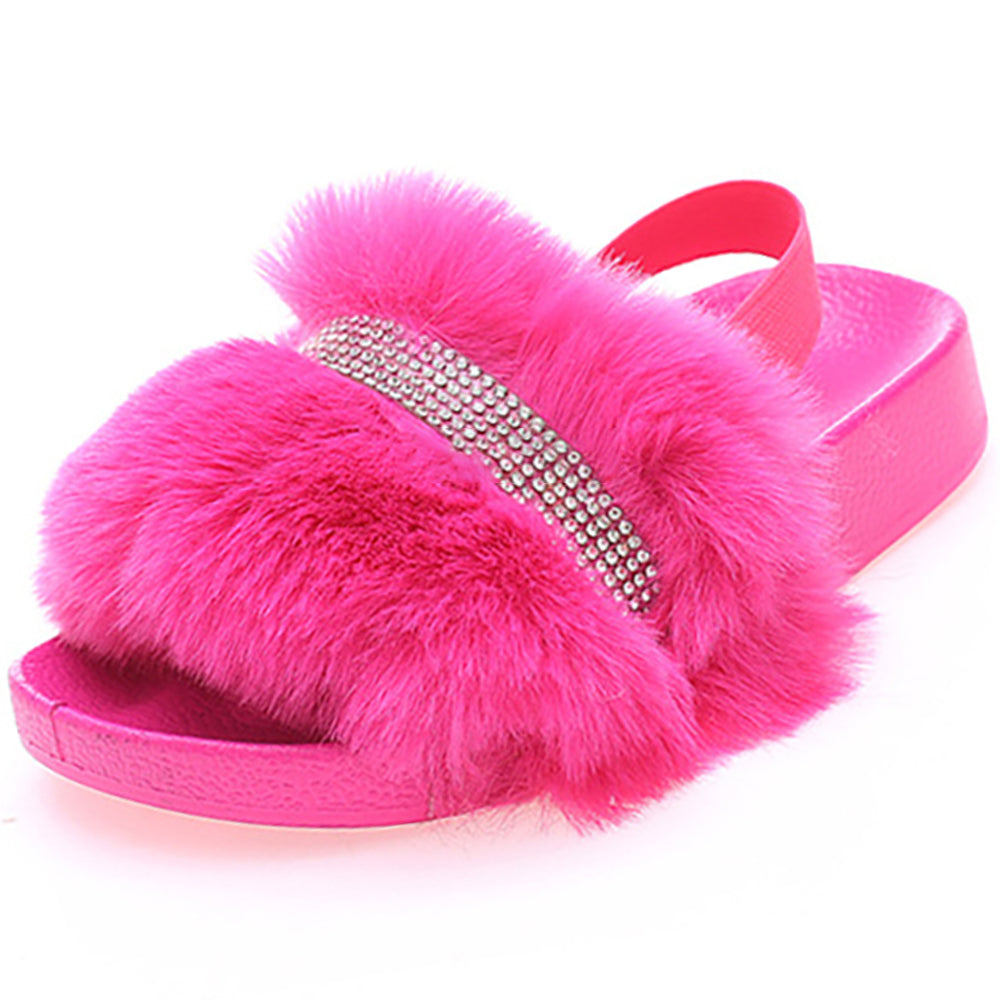 Hairy  Non-slip Warmth Beach Slippers for girls