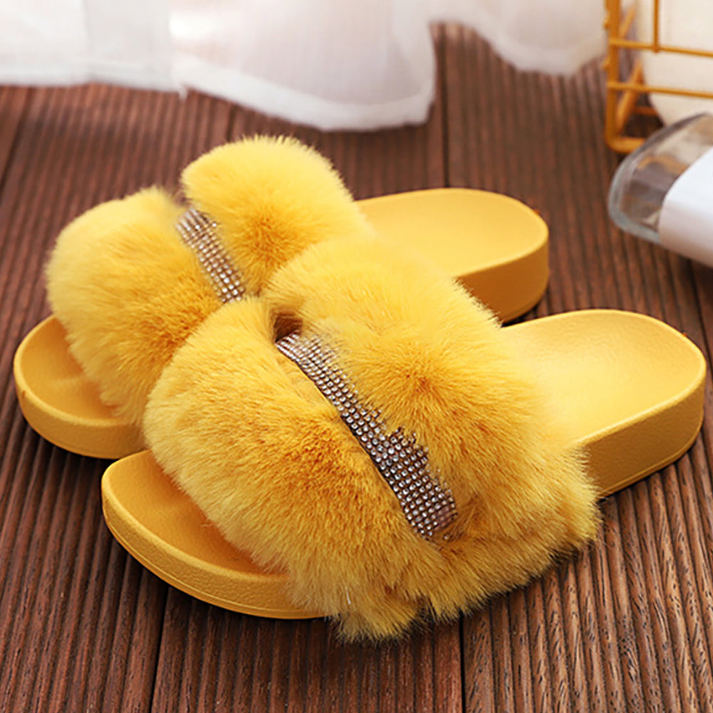 Hairy  Non-slip Warmth Beach Slippers for girls