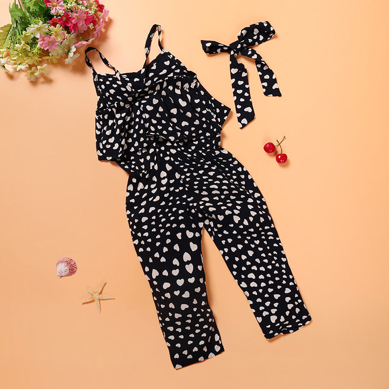 Trendy Cool Love Suspender Jumpsuit for girls