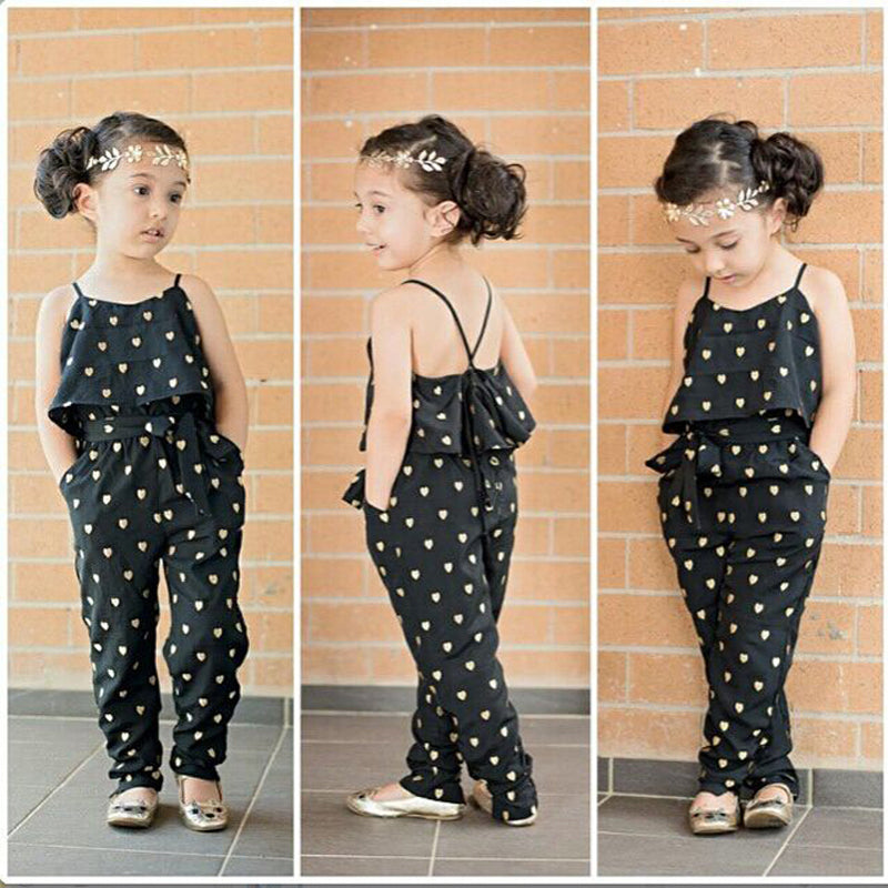 Trendy Cool Love Suspender Jumpsuit for girls