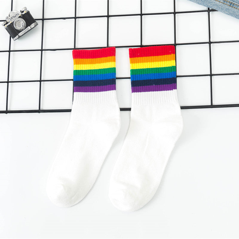 Cotton Wild Striped Men And Women Couple Sports Socks