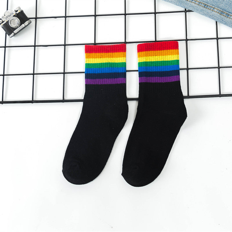 Cotton Wild Striped Men And Women Couple Sports Socks