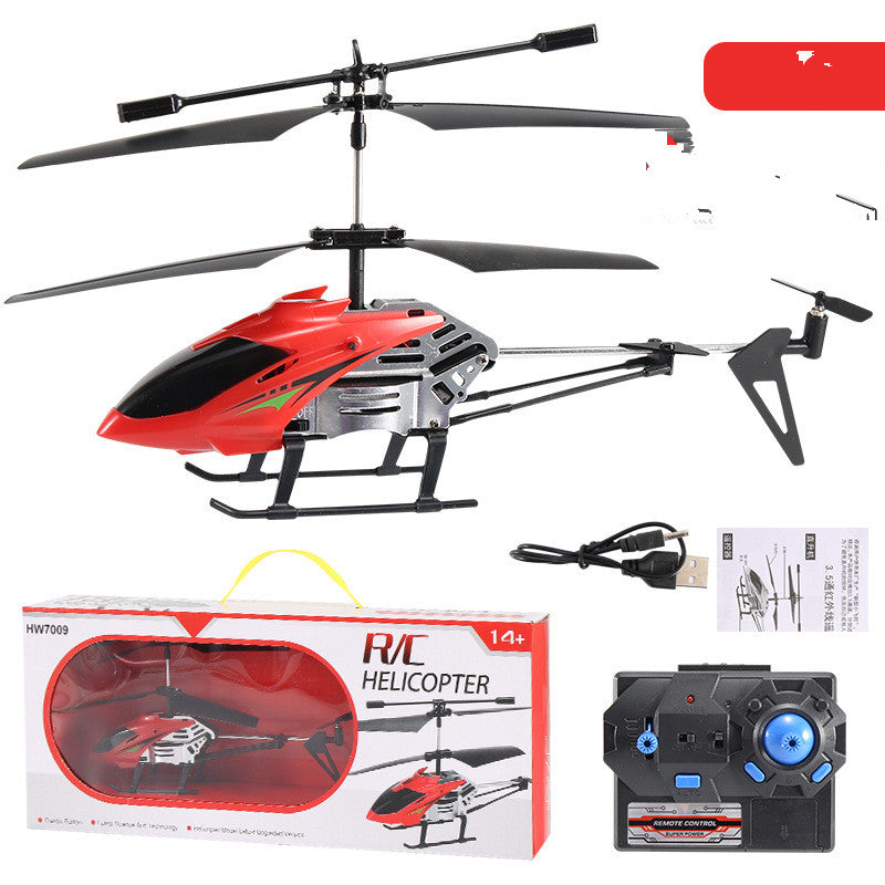 Through Alloy Anti-Fall Remote Control Aircraft, Aviation Model Children'S Toy Cross-Border Helicopter