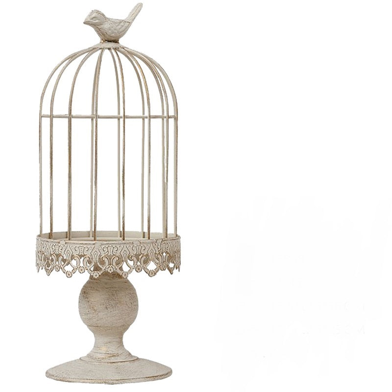 Retro Creative Bird Cage Green Plant Decoration