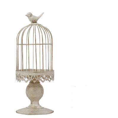 Retro Creative Bird Cage Green Plant Decoration