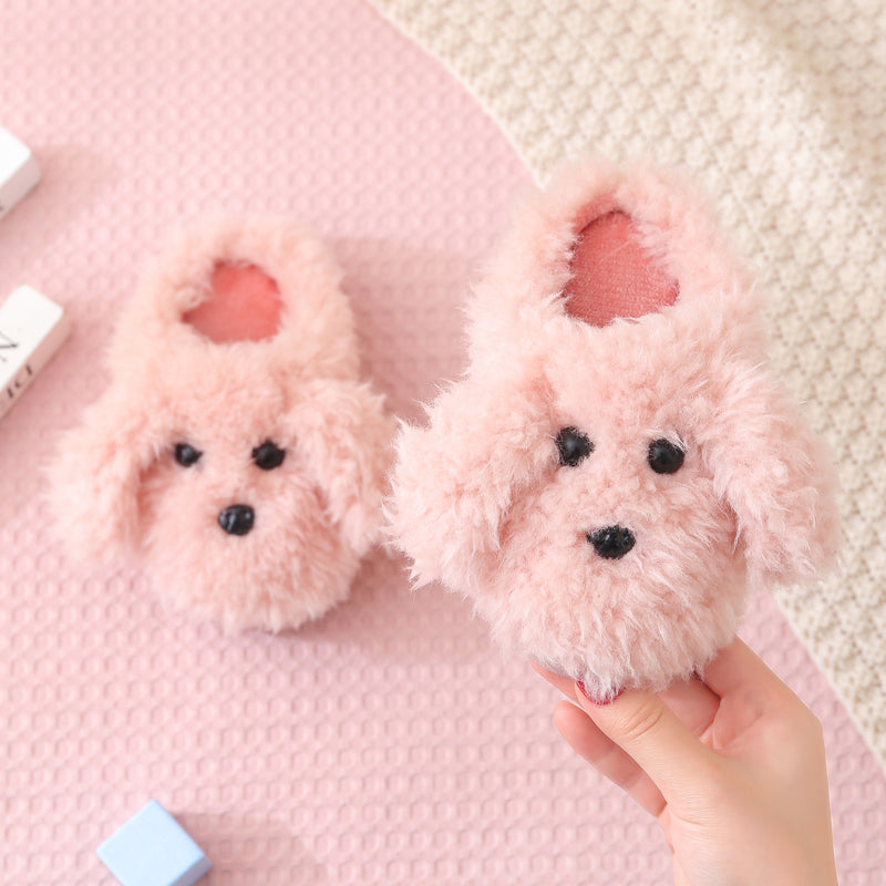 Indoor Home  Teddy Dog Fur Slippers for baby