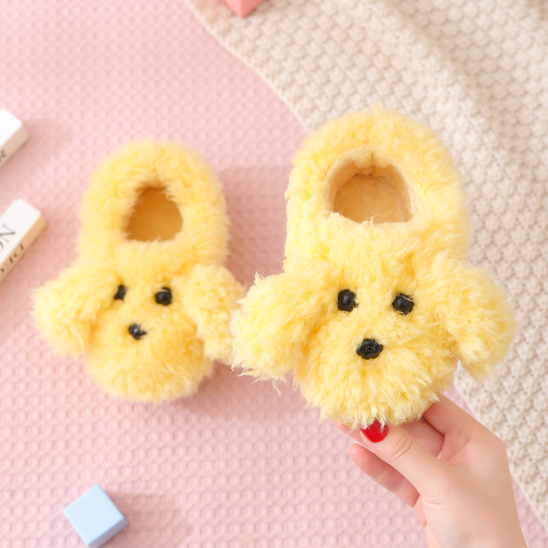 Indoor Home  Teddy Dog Fur Slippers for baby