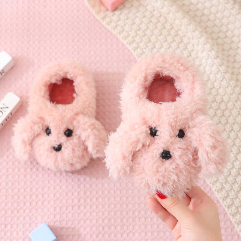 Indoor Home  Teddy Dog Fur Slippers for baby