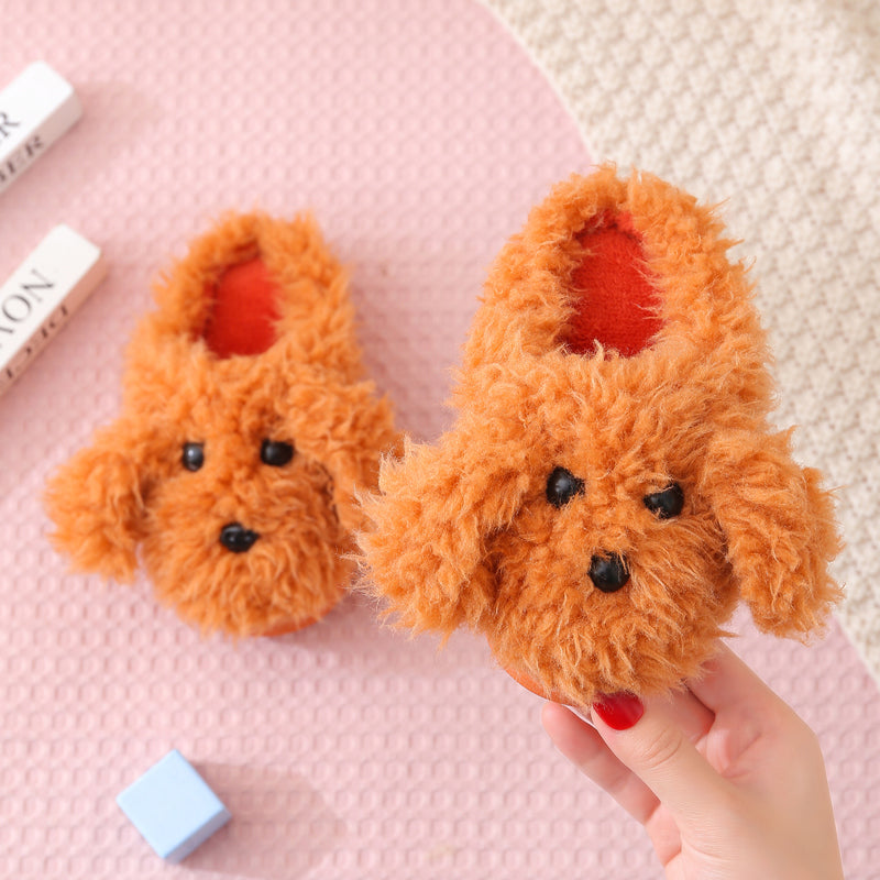 Indoor Home  Teddy Dog Fur Slippers for baby