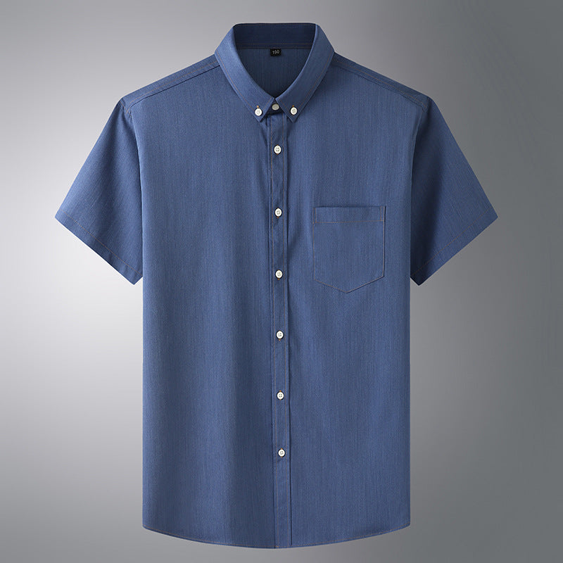 Imitation Denim Business Casual Shirt Men