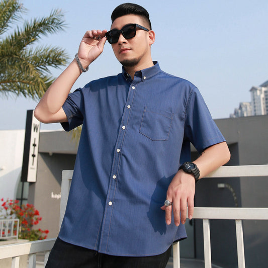 Imitation Denim Business Casual Shirt Men