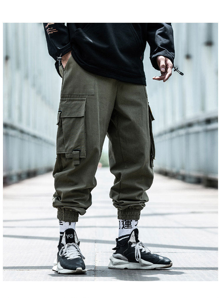 National Tide Functional Wind Overalls Men's Autumn And Winter Loose Hip-Hop Tide Brand Ins Beam Harem Pants Cargo Pants Tide