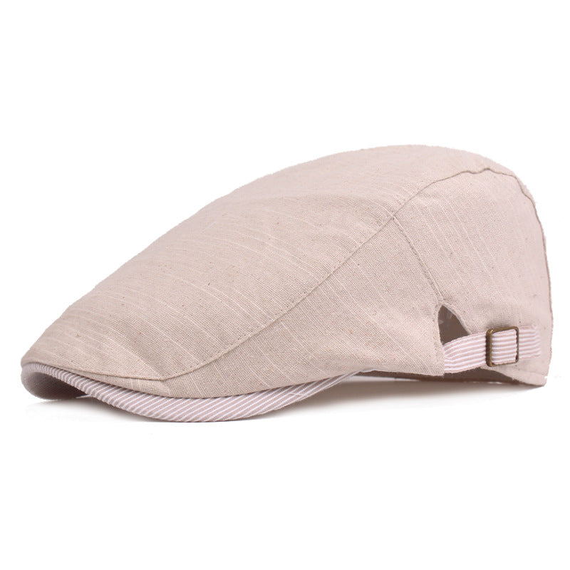 Men's Cotton And Linen Hat Spring And Summer Thin Breathable Cap