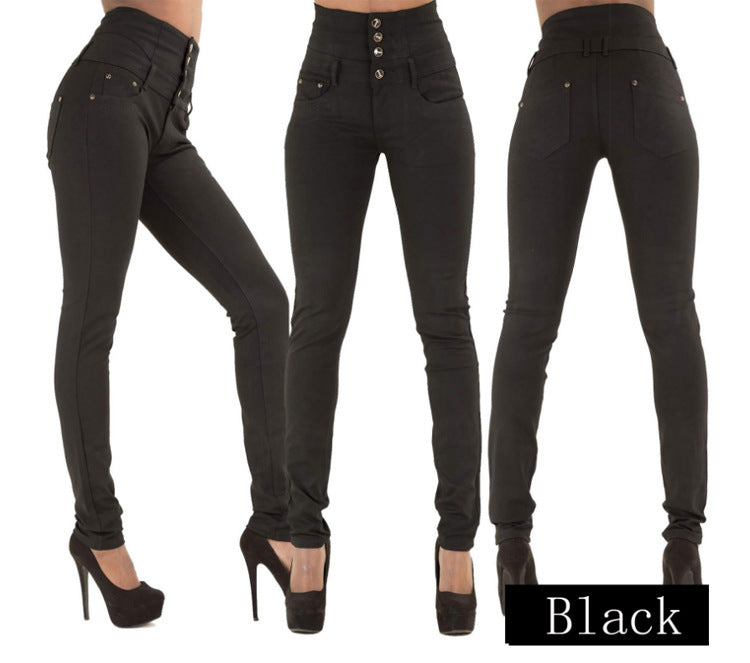 Elastic High Waist Jeans For Women