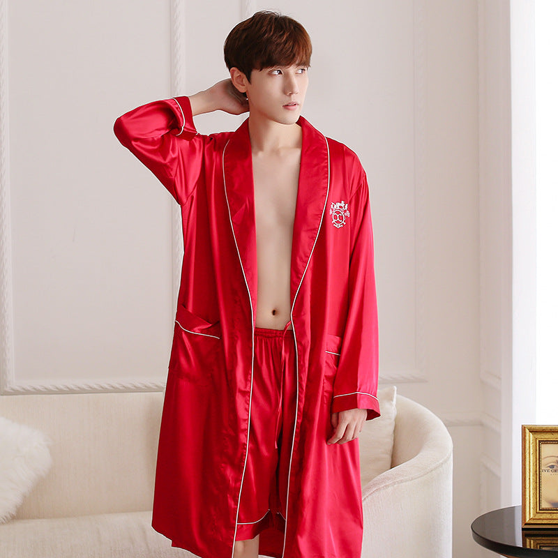 Embroidery Two-Piece Pajamas For Men