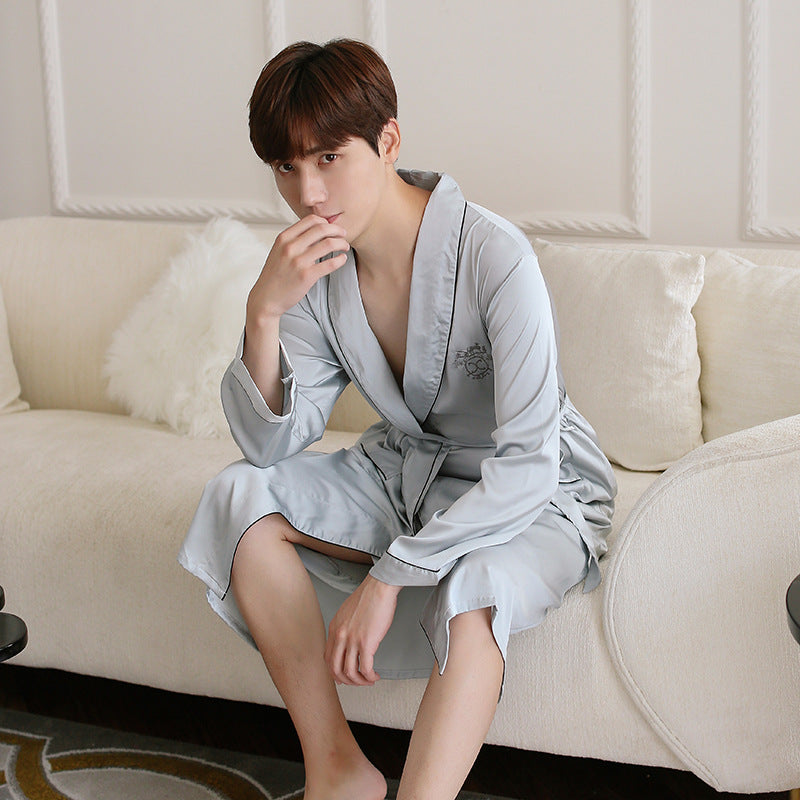 Embroidery Two-Piece Pajamas For Men