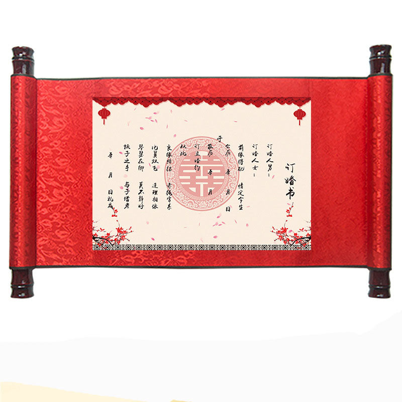 Marriage Book, Engagement Book Scroll, Wedding Vows, Imperial Decree