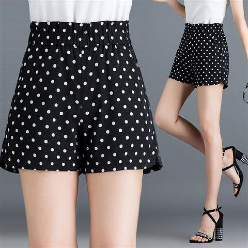 Polka Dot Plaid Shorts For Women