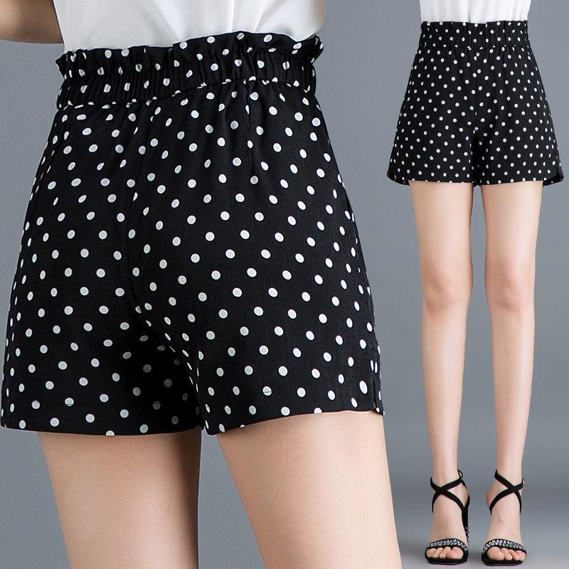 Polka Dot Plaid Shorts For Women