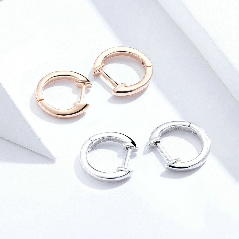 Sterling Silver Ear Buckle Fashion Rose White Gold Plated Female Silver Earrings