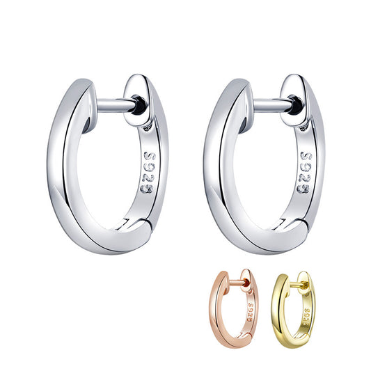 Sterling Silver Ear Buckle Fashion Rose White Gold Plated Female Silver Earrings