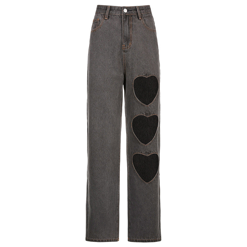 Wide Leg Denim Trousers Jeans For Women