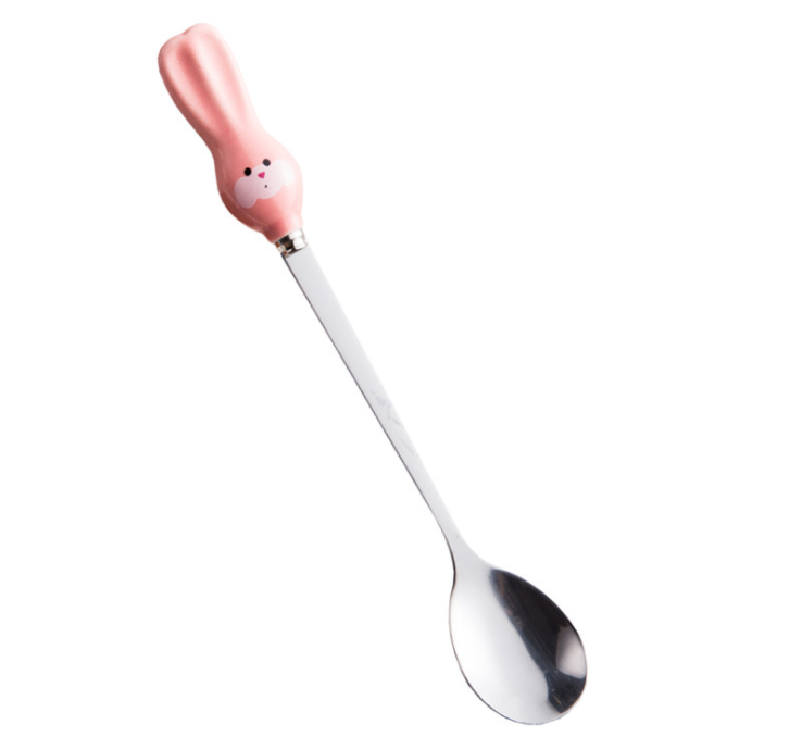 Cute Cartoon Animals Cat Panda Rabbit Coffee Spoon Stirring Spoon Children Soup Coffee Spoons Scoop Dinnerware