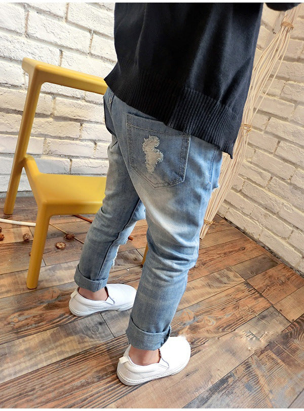 New Korean Style Ripped Trousers for boys