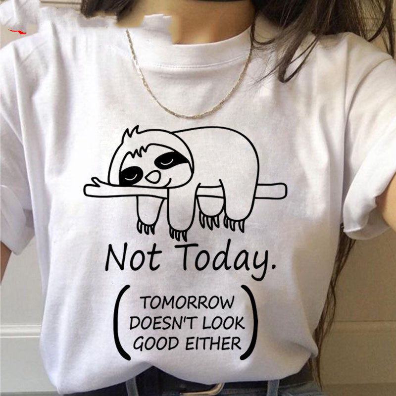 Sloth Kawaii Printed T-Shirts For Women