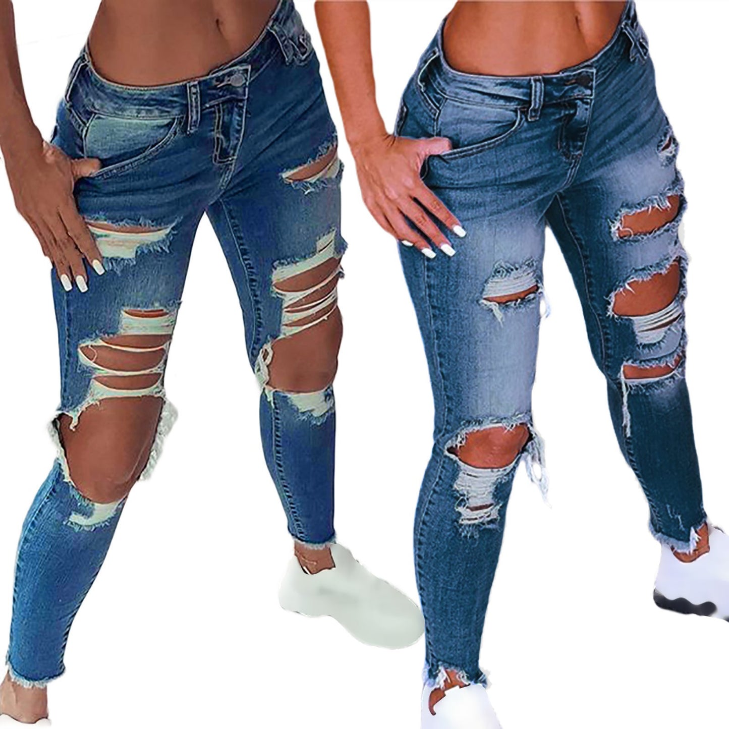 Street Style Ripped Jeans For Women