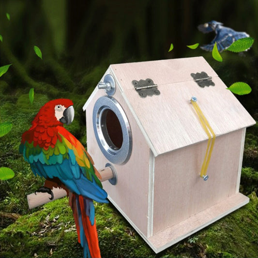 Round Cage Bird Nest Parrot Breeding Box Outdoor Munbird Breeding