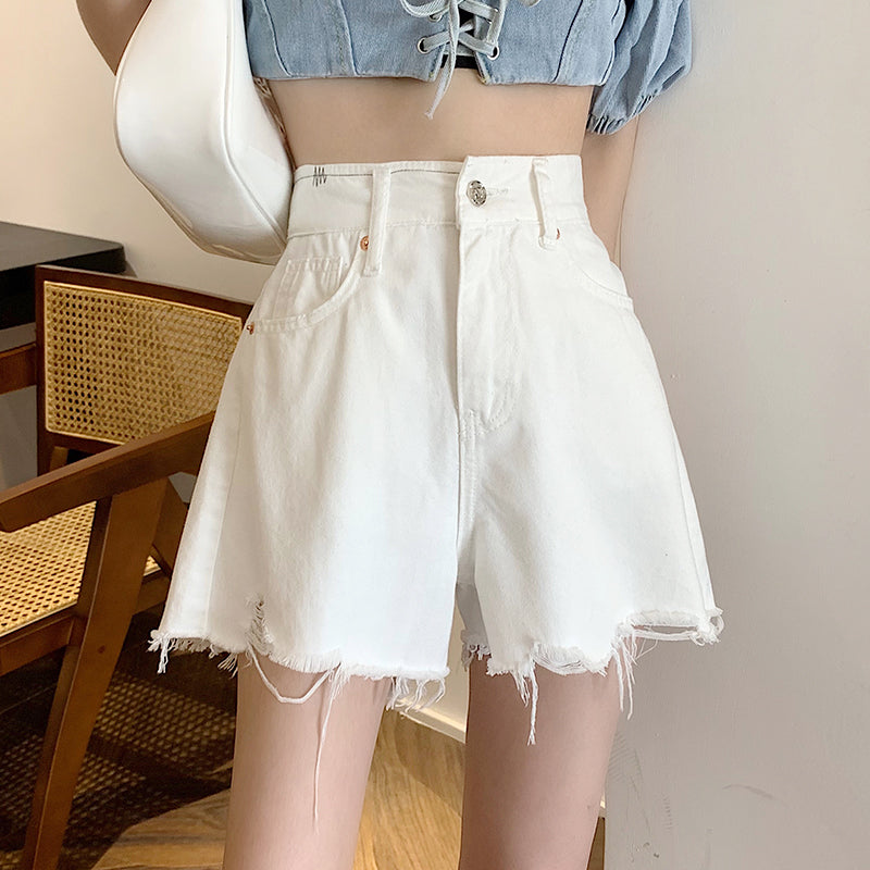 White Denim Shorts For Women