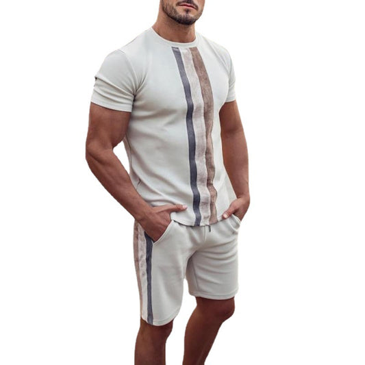 Short Sleeve Two-piece Casual Suit For Men