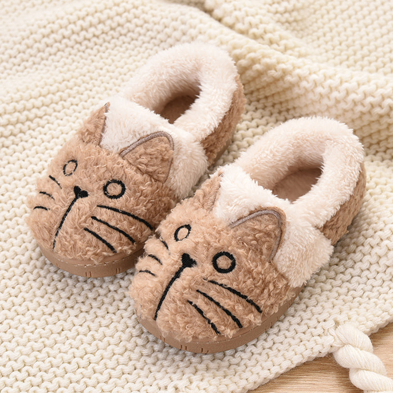 Toddler Baby Home Slippers Girls Cute Cartoon Cat Cotton Shoes Winter Children Keep Warm Slippers