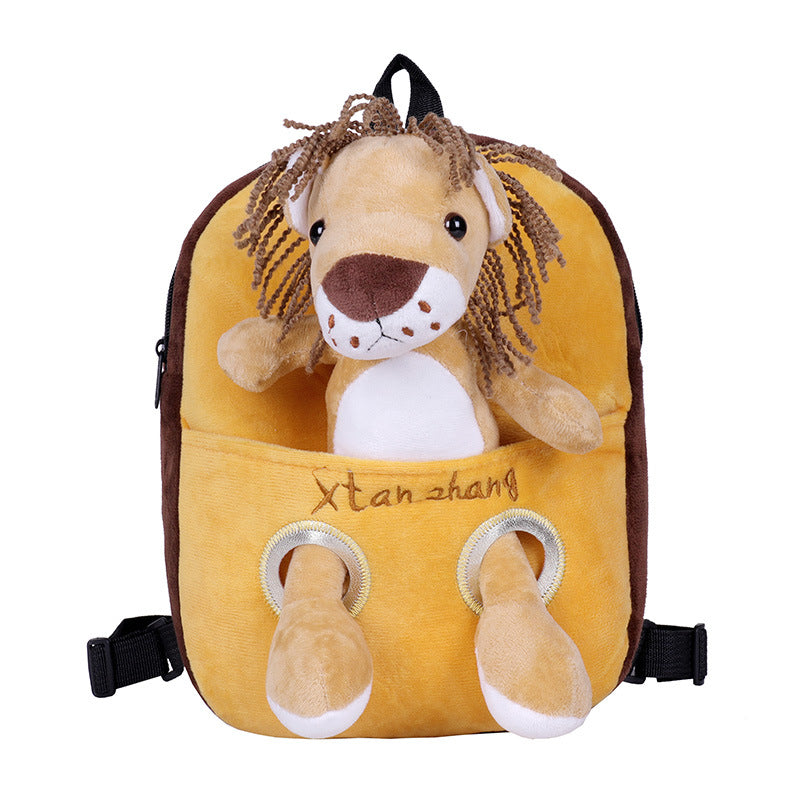 Cartoon Cute Plush Double Shoulders Kindergarten Backpack for kids