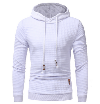 Square Pattern Quilted Classic Hoodies For Men