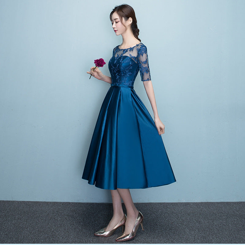 Western Style Summer Banquet Mid-length Annual Party Evening Dress for girls