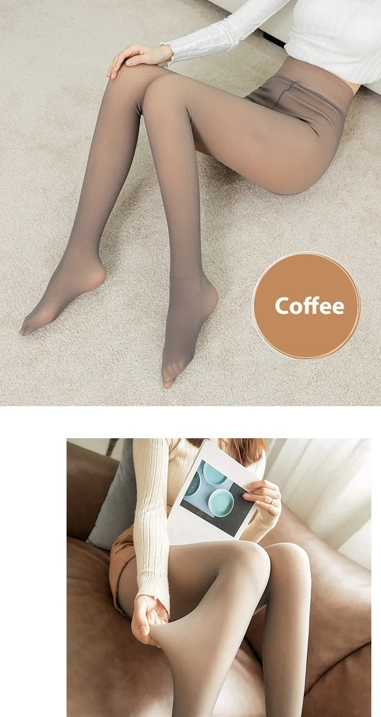 Women Transparent Fleece Lined Stockings For Women