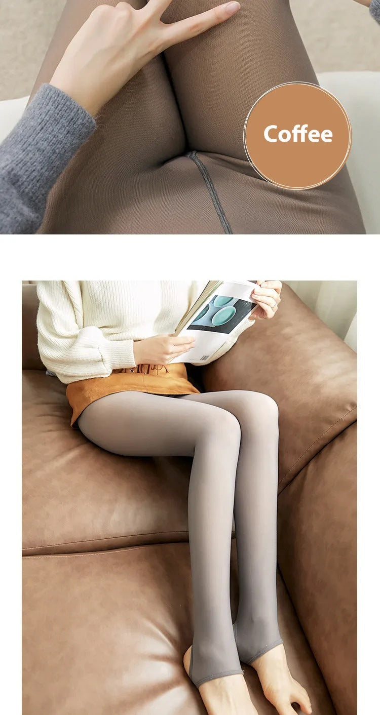 Women Transparent Fleece Lined Stockings For Women