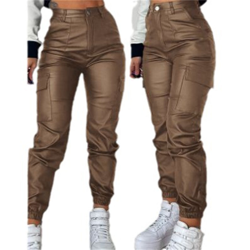 Patch Pocket Skinny Pencil Trousers For Women