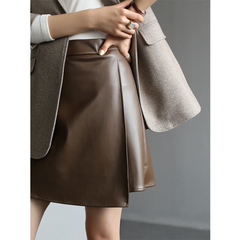 Small Leather Temperament Skirts For Women