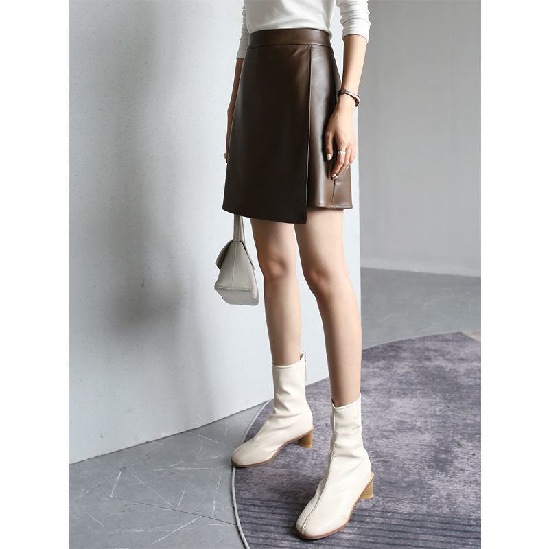 Small Leather Temperament Skirts For Women