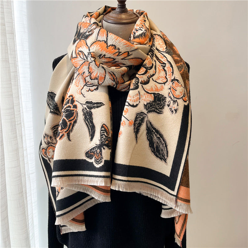 Artificial Cashmere and Vintage Ethnic Style  Scarf for women