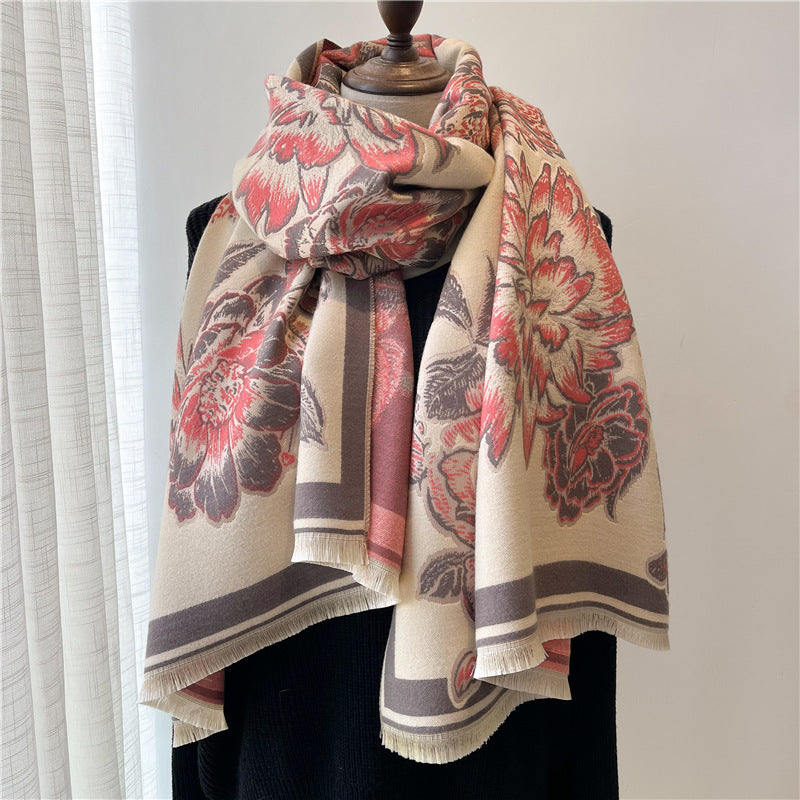 Artificial Cashmere and Vintage Ethnic Style  Scarf for women