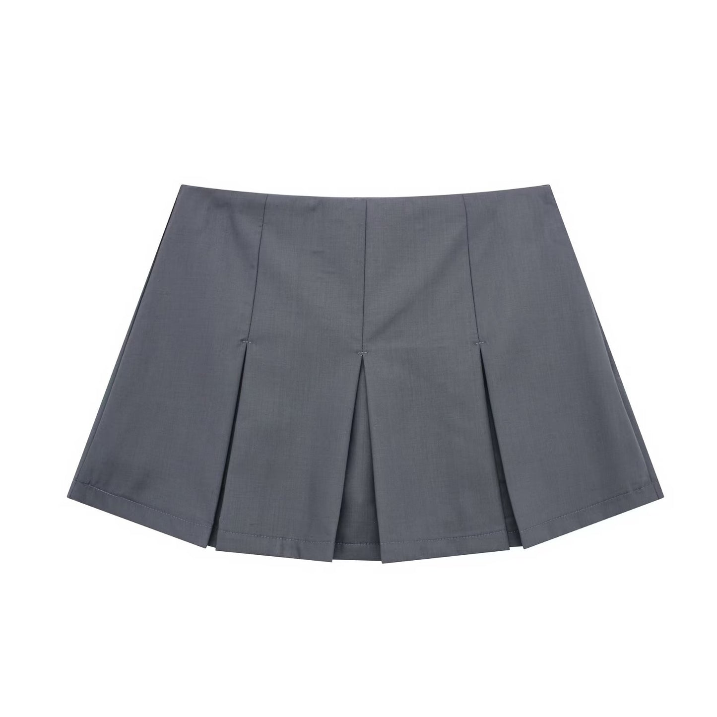 High Waist Wide Pleated Solid Color Skirts For Women