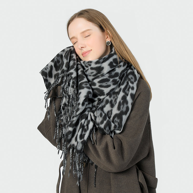 Leopard Print  and Comfortable Cashmere-like Shawl for women