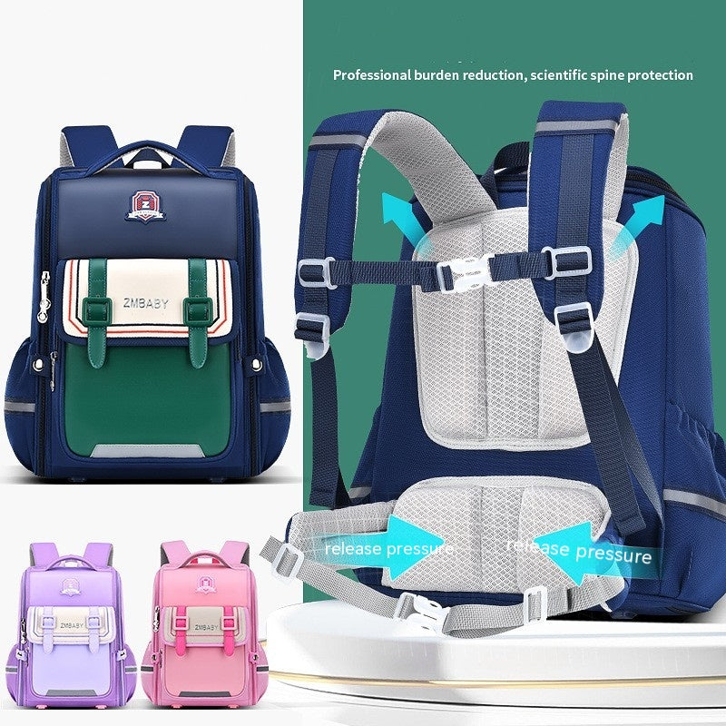 Open Spine Protection Lightweight Schoolbag for kids