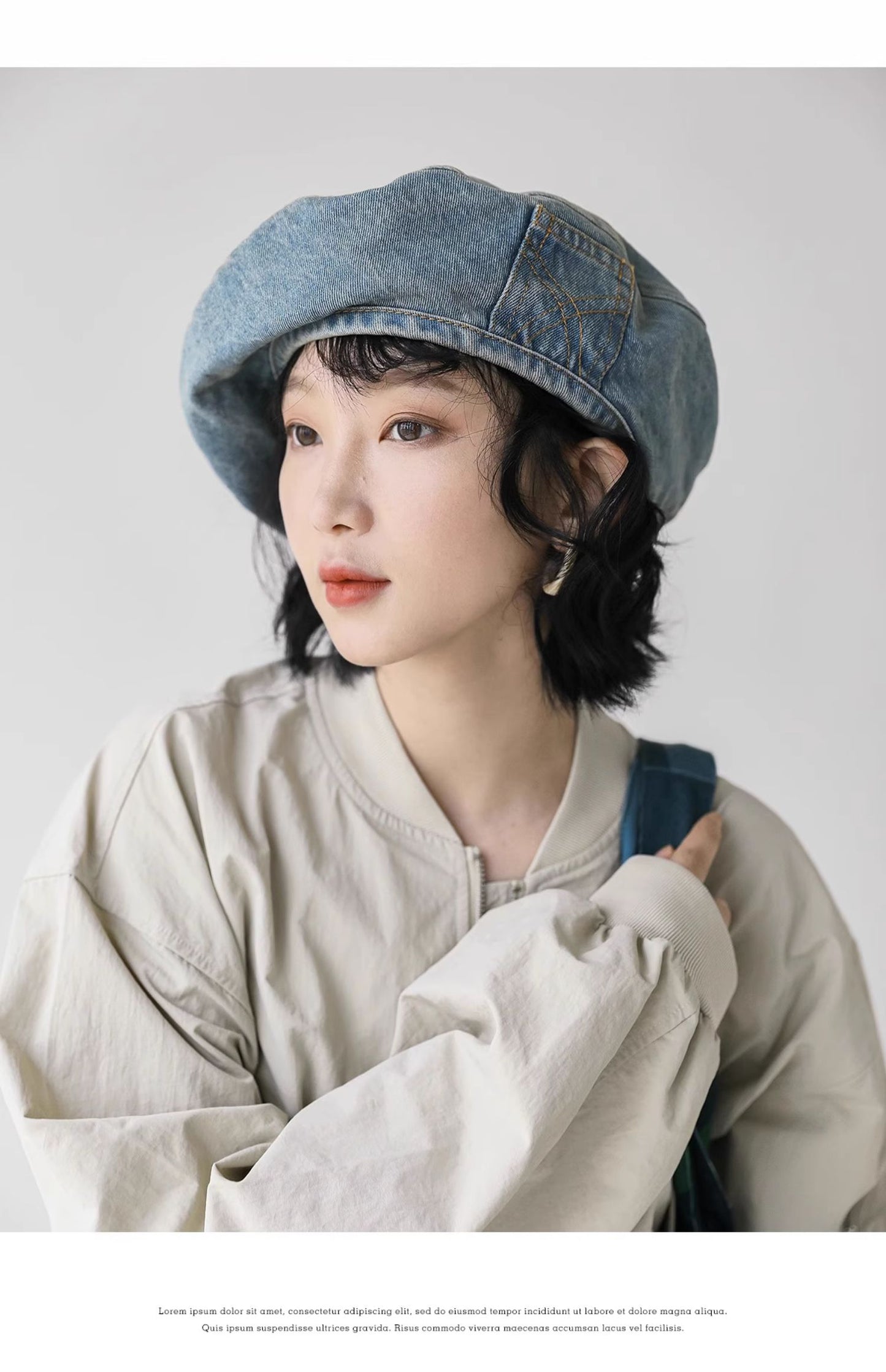 Denim Beret Women's Vintage Painter Hat for women